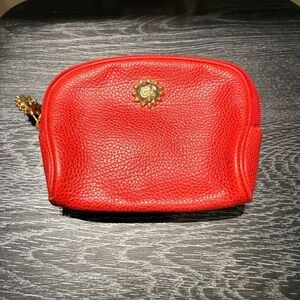 Christian Lacroix Red Cosmetic Bag with Gold Accents